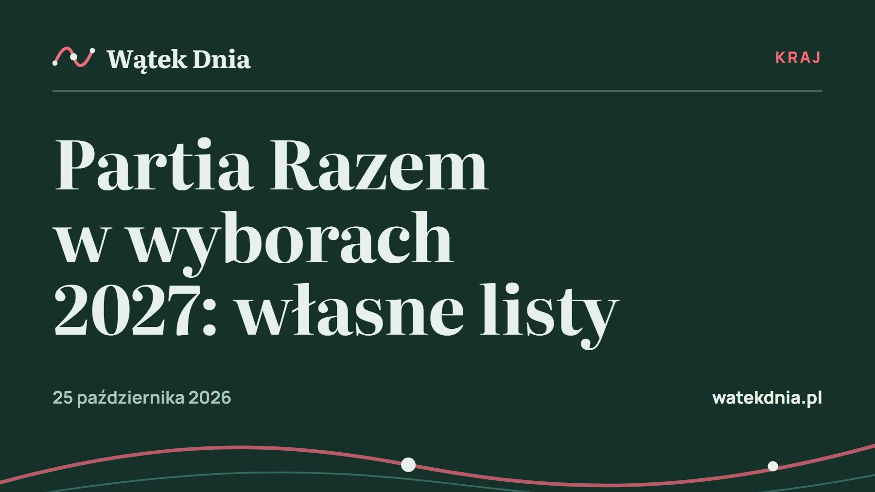 Grafika Wątek Dnia: Partia Razem w wyborach 2027: własne listy