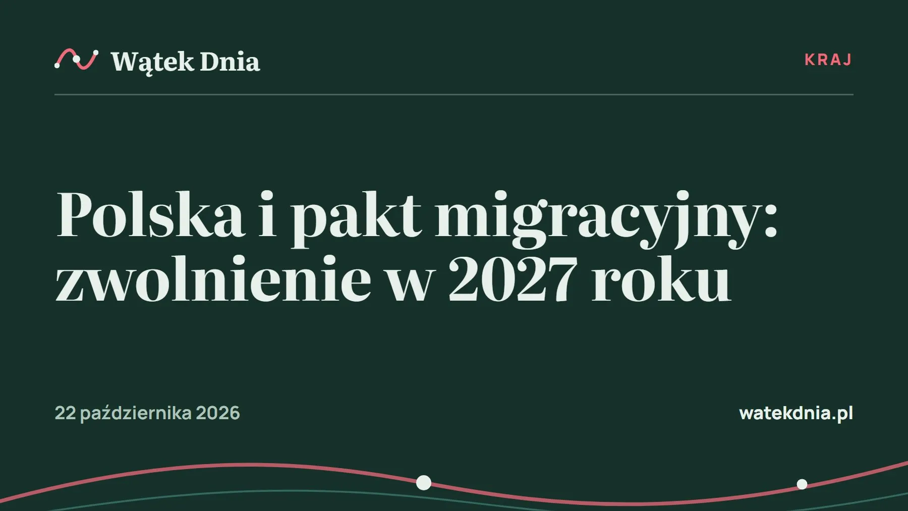 Grafika Wątek Dnia: Polska i pakt migracyjny: zwolnienie w 2027 roku